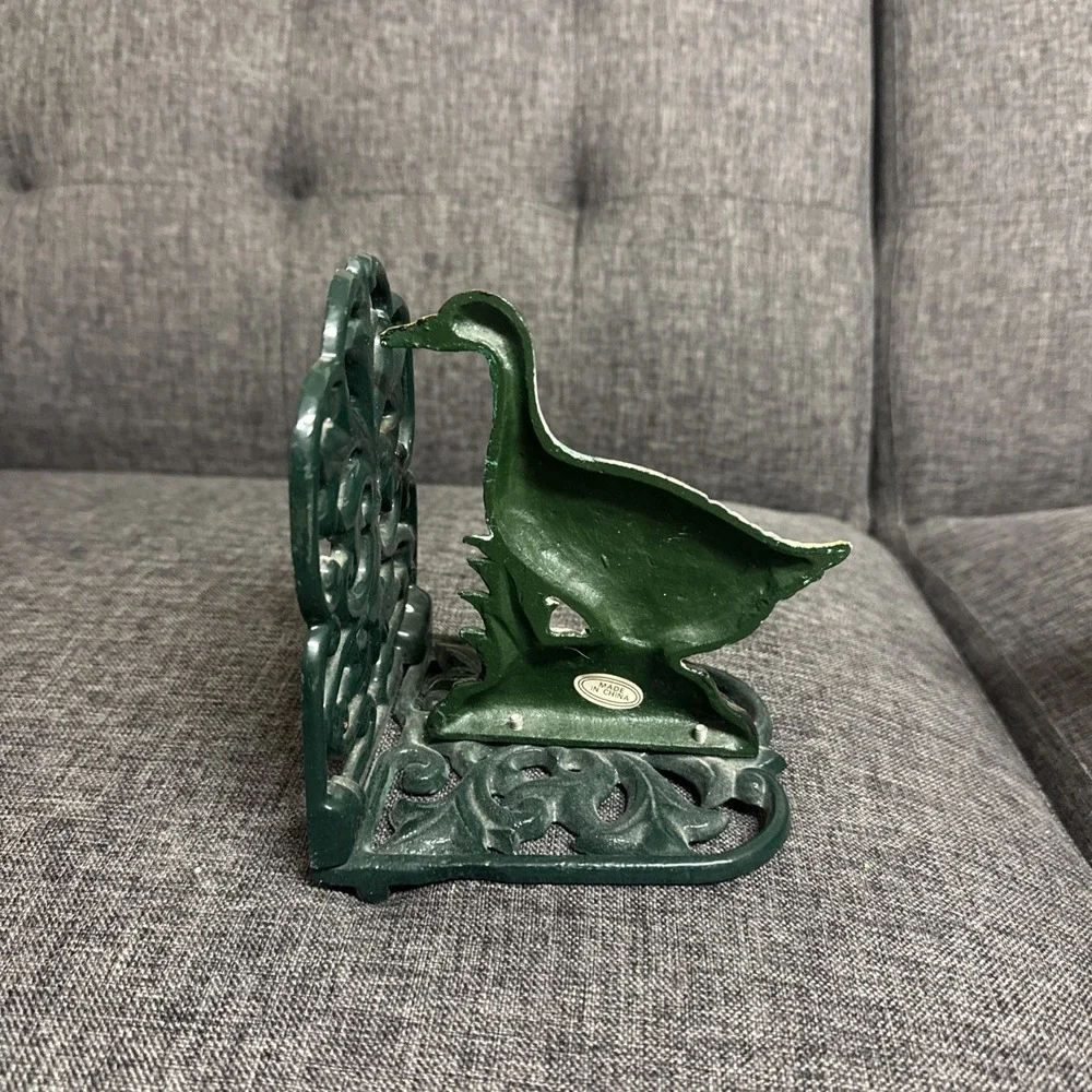 Duck Book Ends Iron Collectible Cabincore Cottage Hunter Cabin Heavy‎ Read